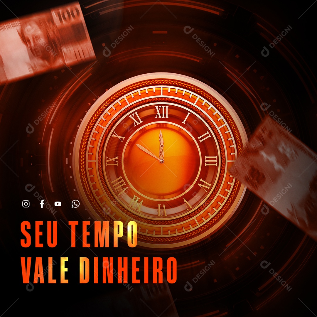 Marketing Digital Seu Tempo Vale Dinheiro Social Media PSD Editável