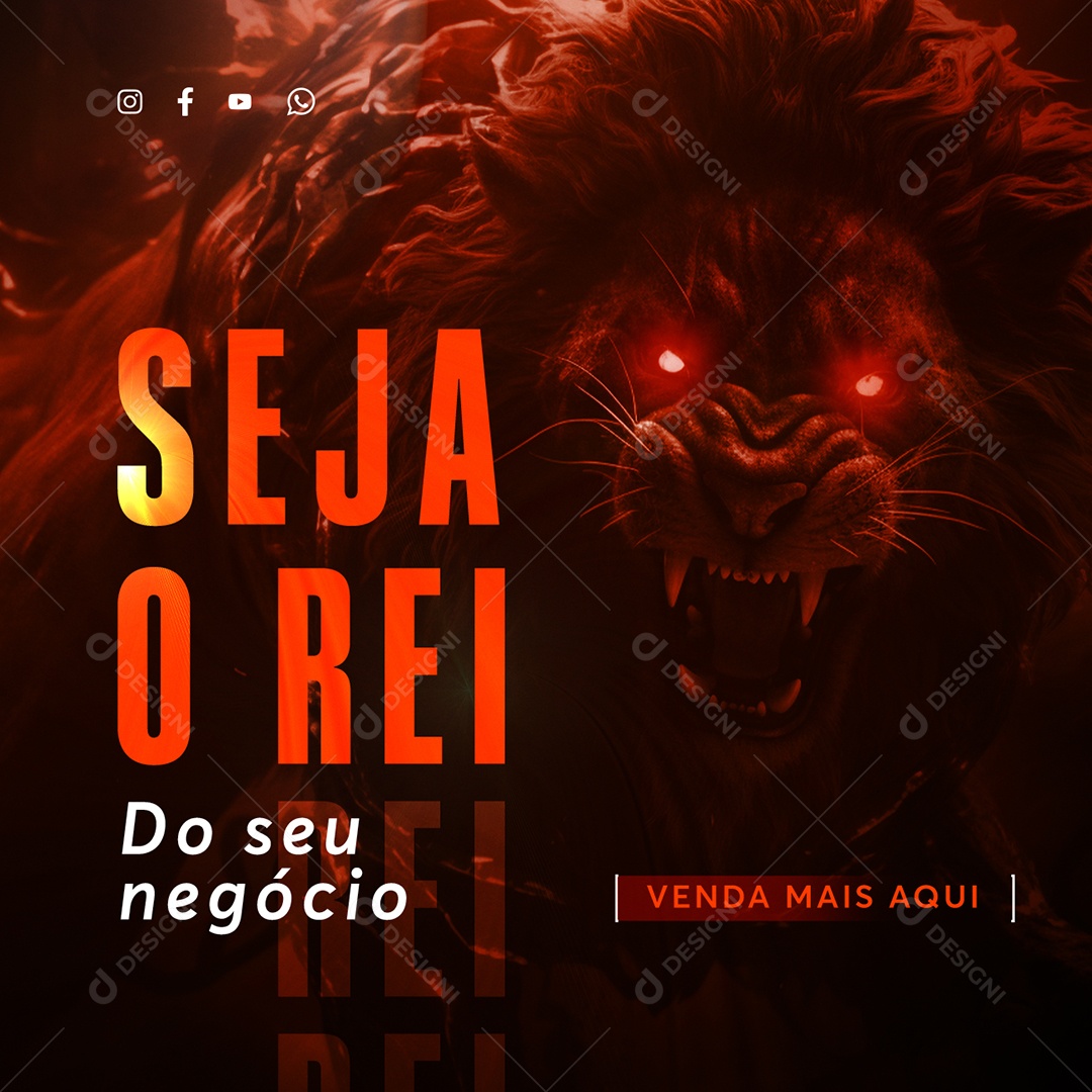 Marketing Digital Seja o Rei Do sei negócio Social Media PSD Editável