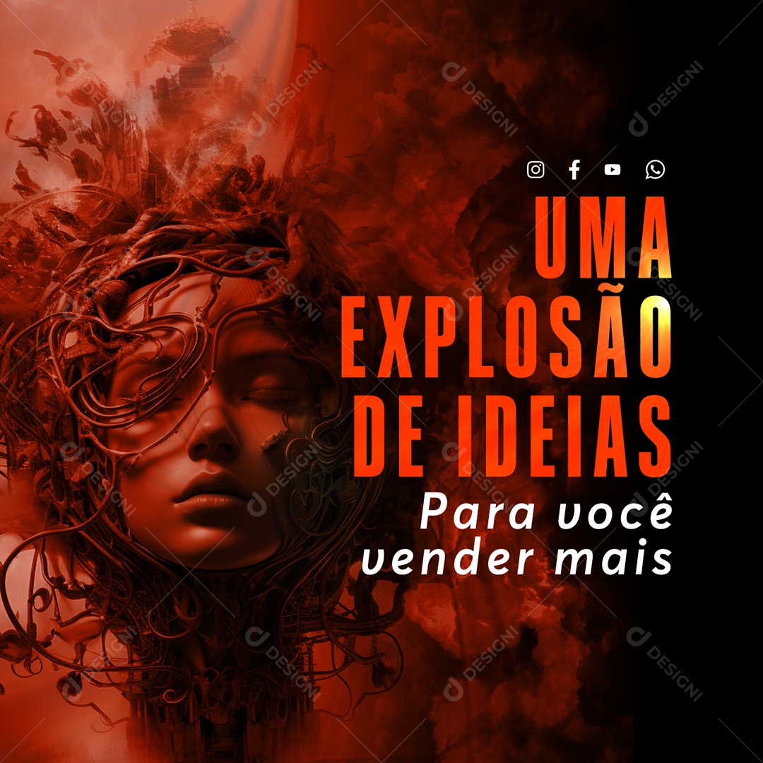 Marketing Digital Uma Explosão de Ideias Para você vender mais Social Media PSD Editável