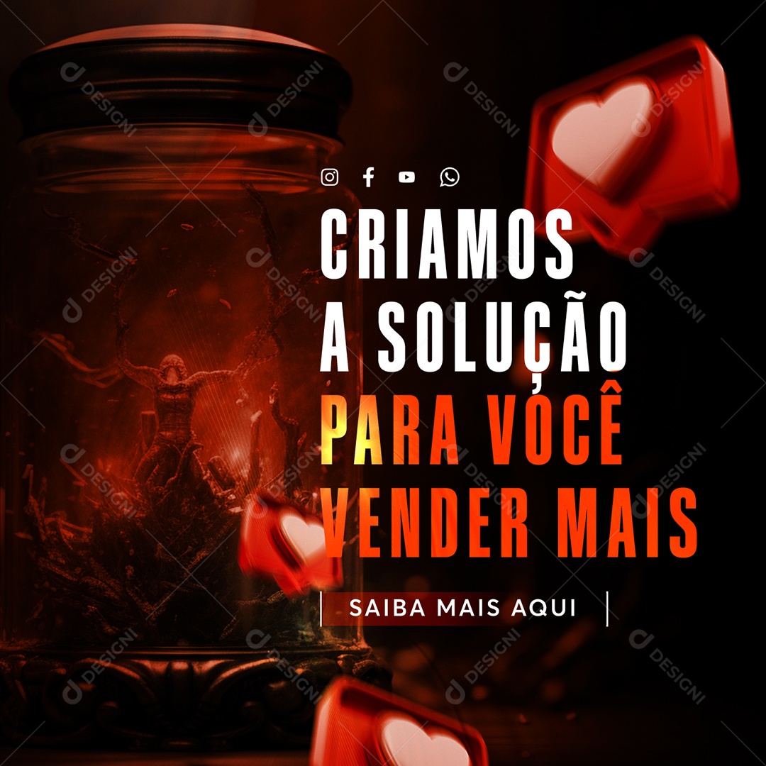 Marketing Digital Criamos a solução para você vender mais Social Media PSD Editável