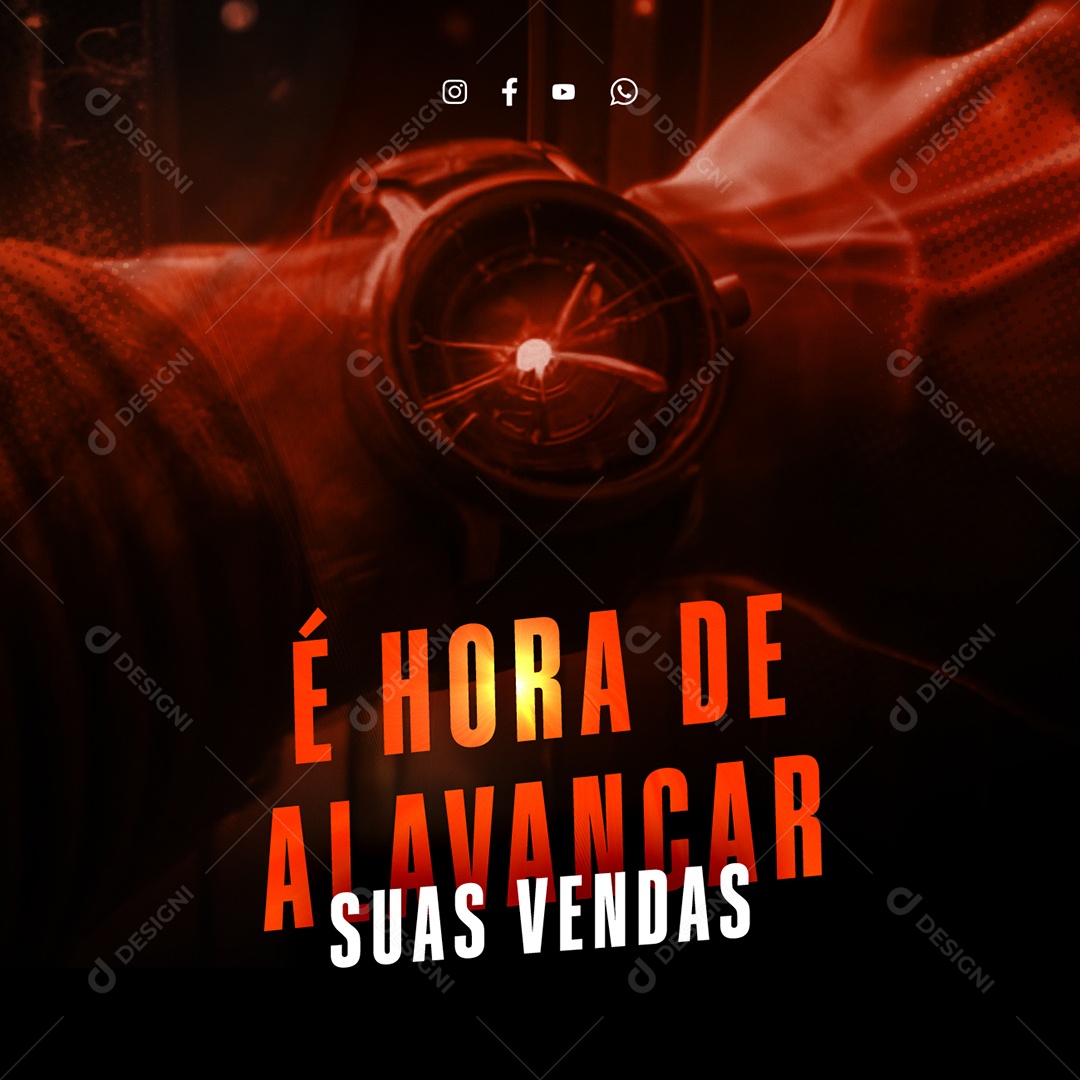 Marketing Digital É Hora de Alavancar suas Vendas Social Media PSD Editável