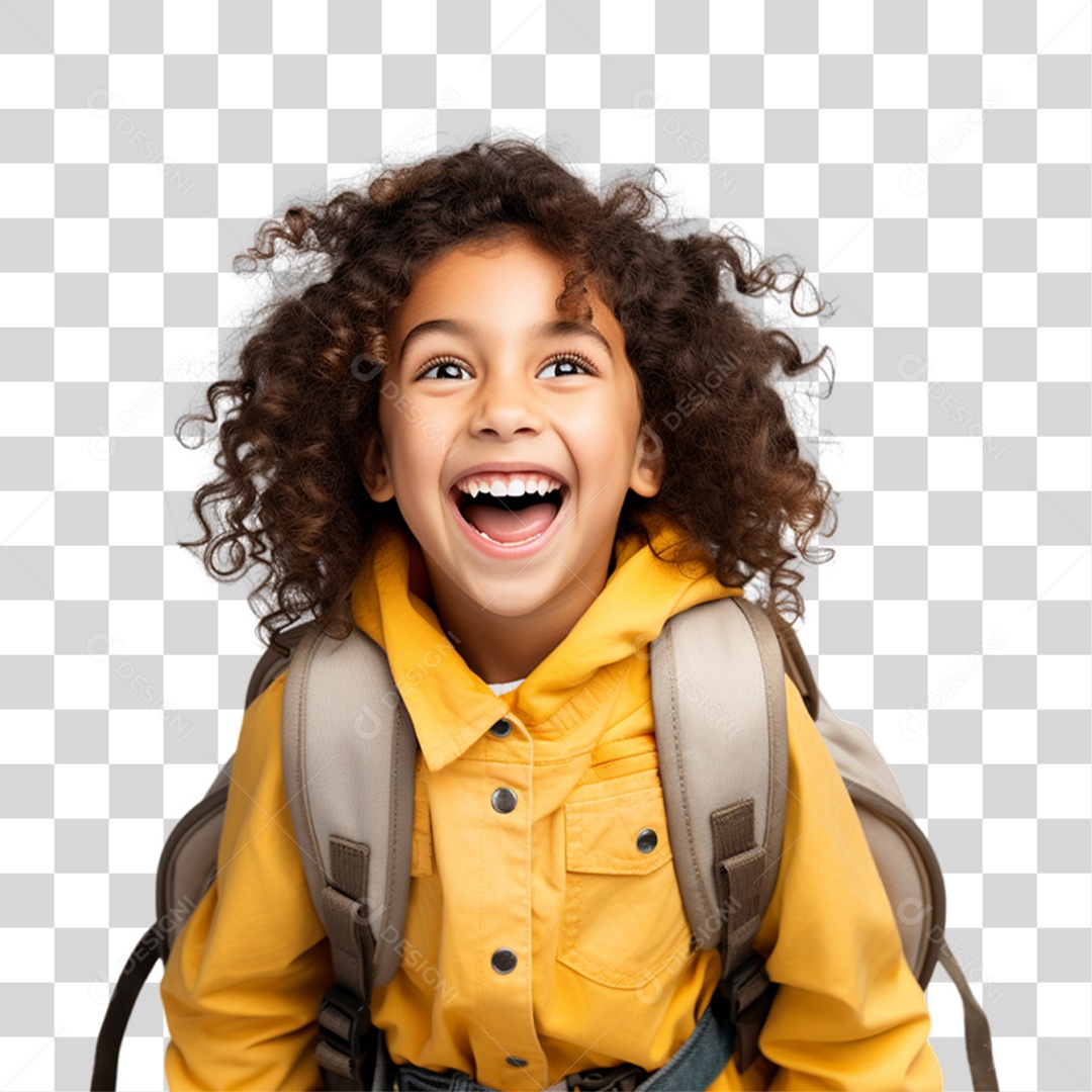 Criança com Bolsa Para Volta ás Aulas PNG Transparente