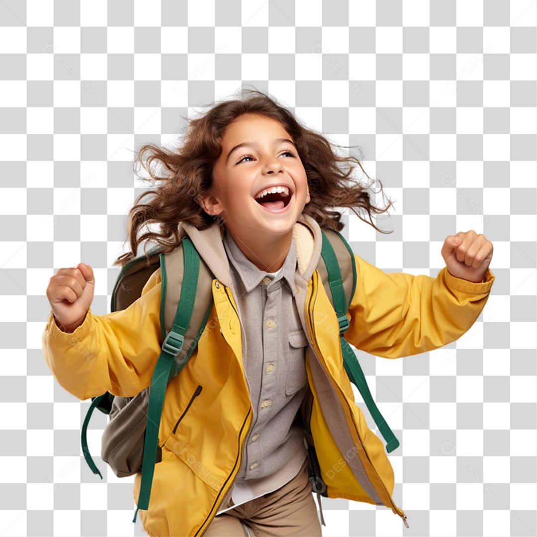 Criança com Bolsa Para Volta ás Aulas PNG Transparente