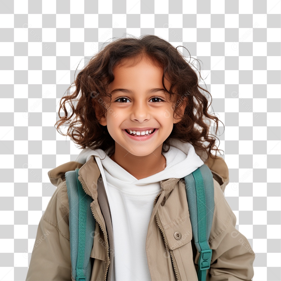 Criança com Bolsa Para Volta ás Aulas PNG Transparente