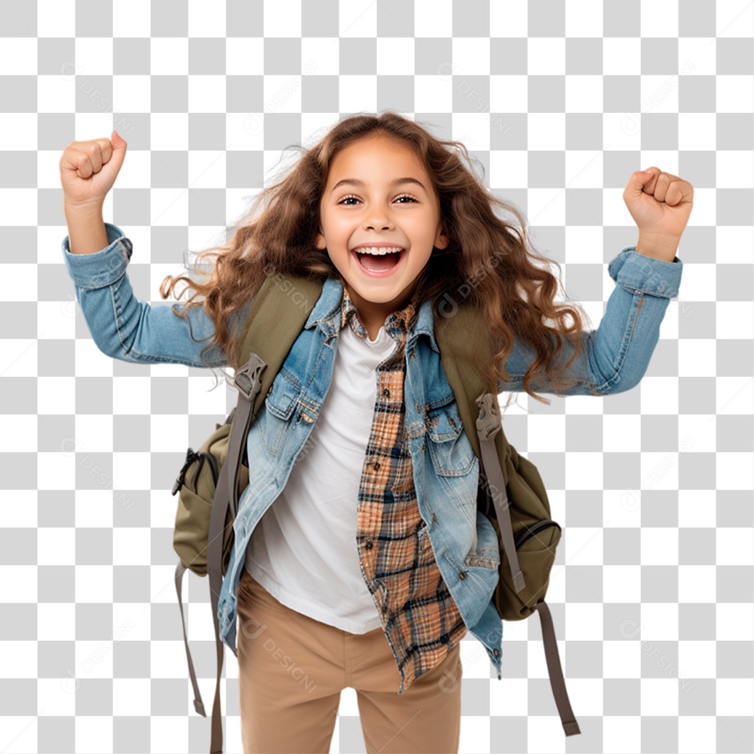 Criança com Bolsa Para Volta ás Aulas PNG Transparente