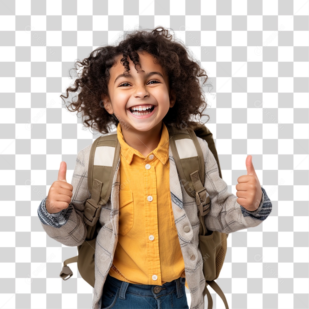 Criança com Bolsa Para Volta ás Aulas PNG Transparente