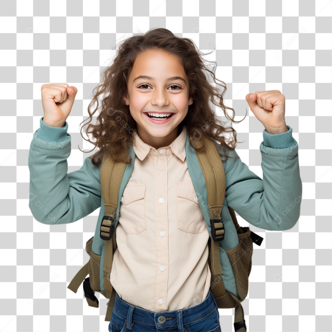 Criança com Bolsa Para Volta ás Aulas PNG Transparente