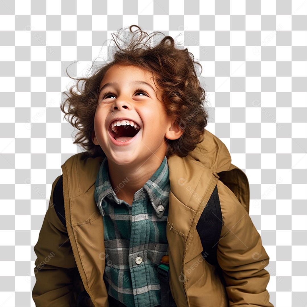 Criança com Bolsa Para Volta ás Aulas PNG Transparente