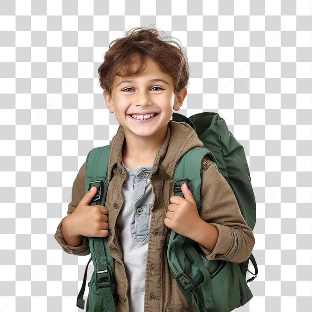 Criança com Bolsa Para Volta ás Aulas PNG Transparente