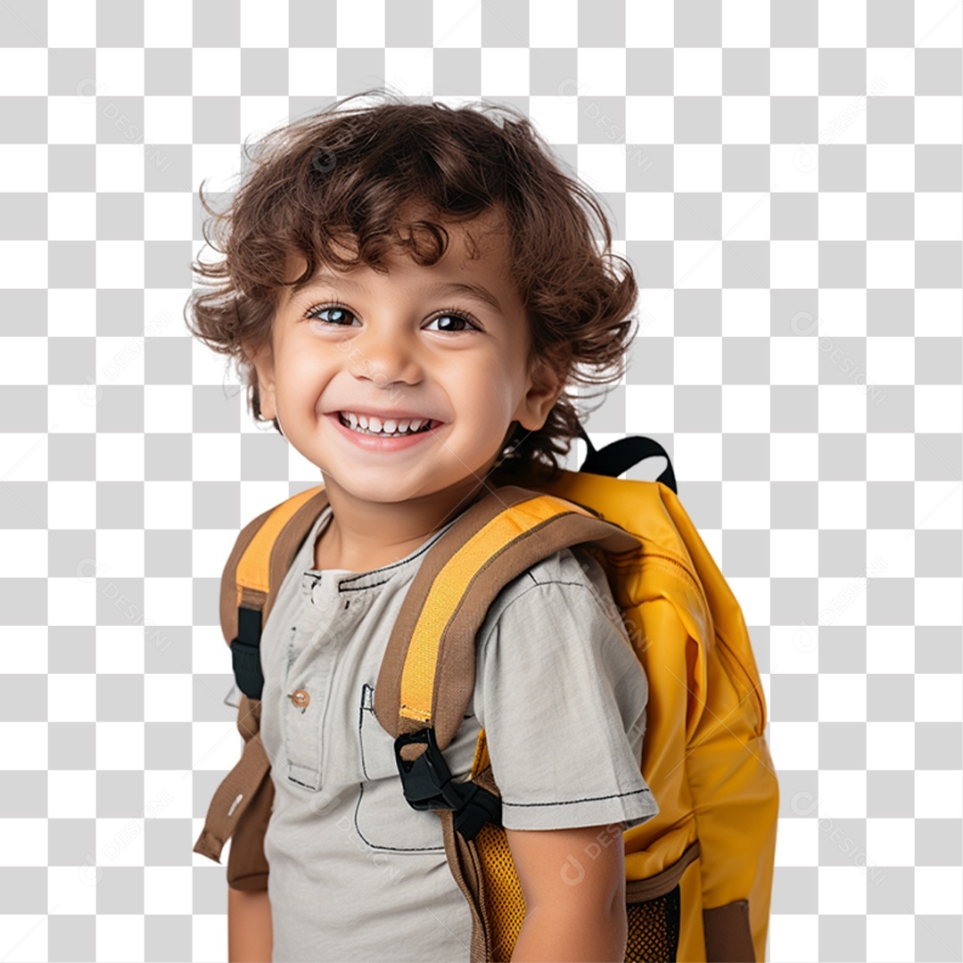 Criança com Bolsa Para Volta ás Aulas PNG Transparente