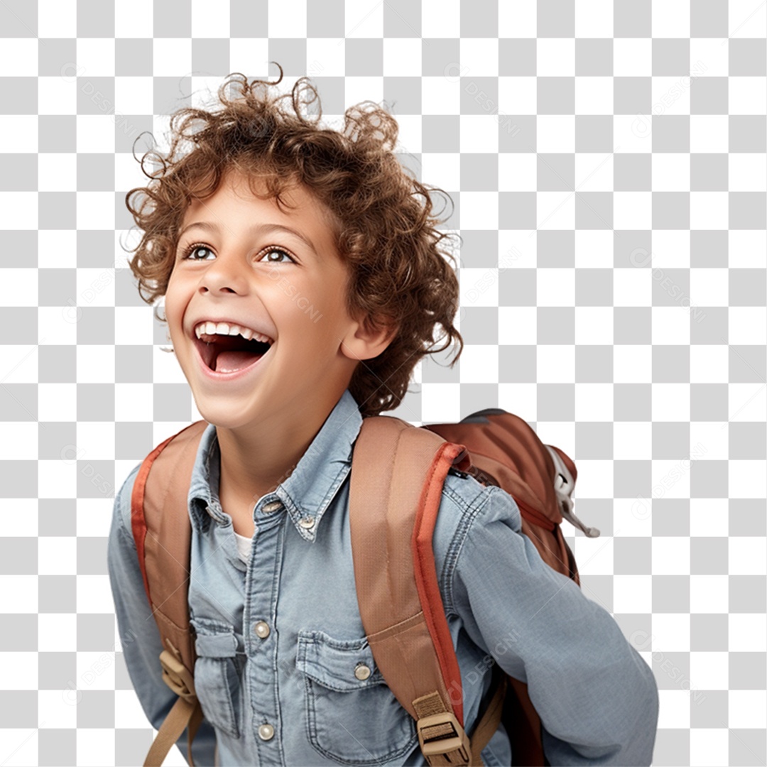 Criança com Bolsa Para Volta ás Aulas PNG Transparente