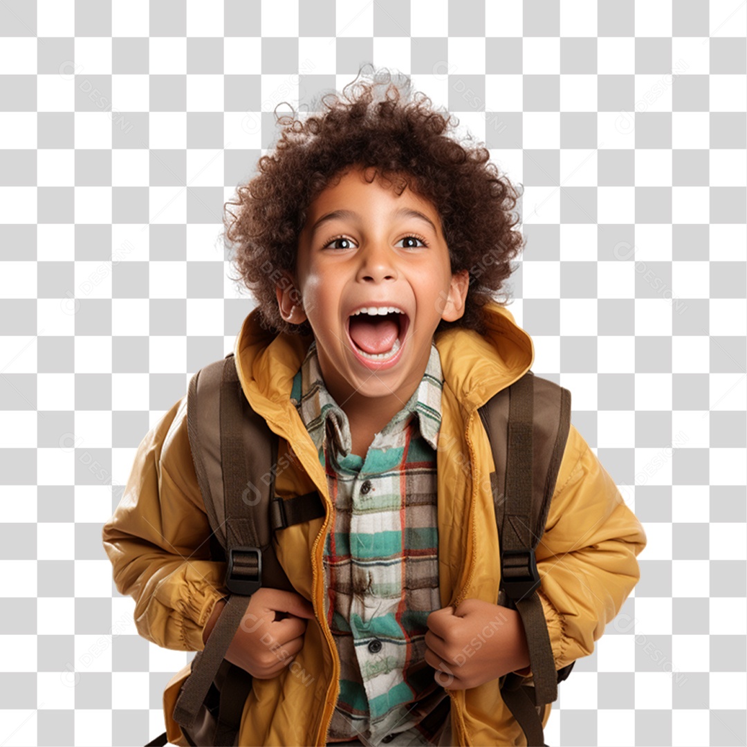 Criança com Bolsa Para Volta ás Aulas PNG Transparente