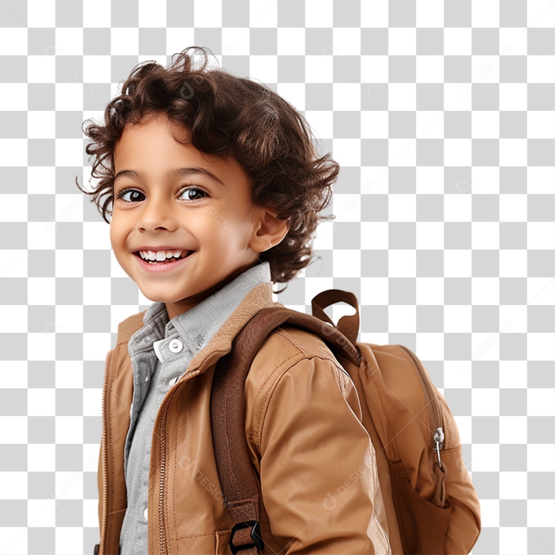 Criança com Bolsa Para Volta ás Aulas PNG Transparente