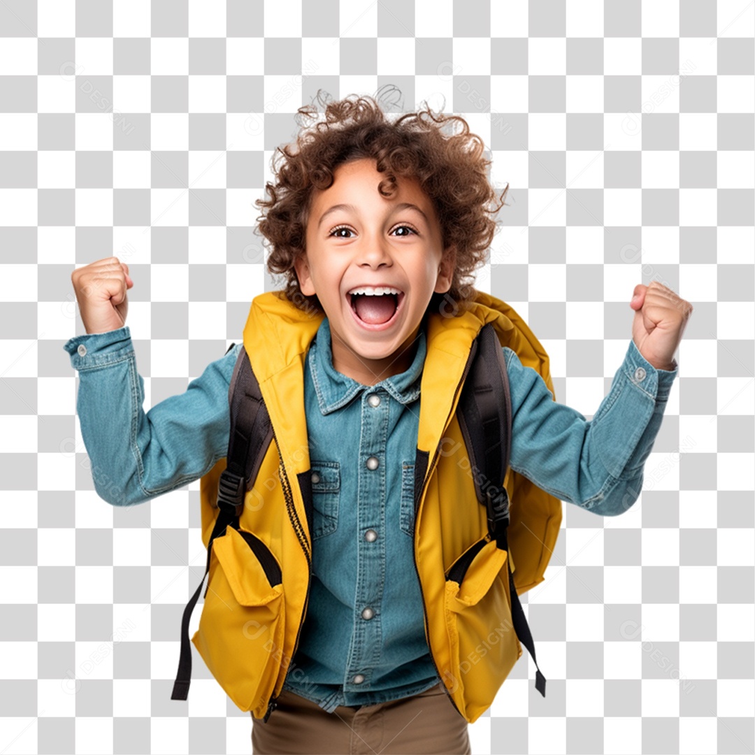 Criança com Bolsa Para Volta ás Aulas PNG Transparente