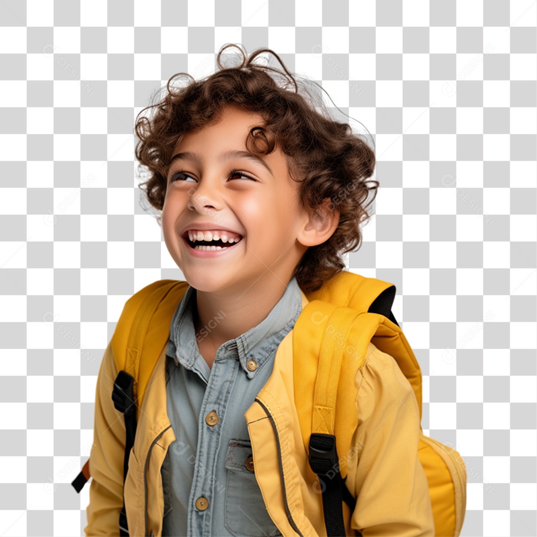 Criança com Bolsa Para Volta ás Aulas PNG Transparente