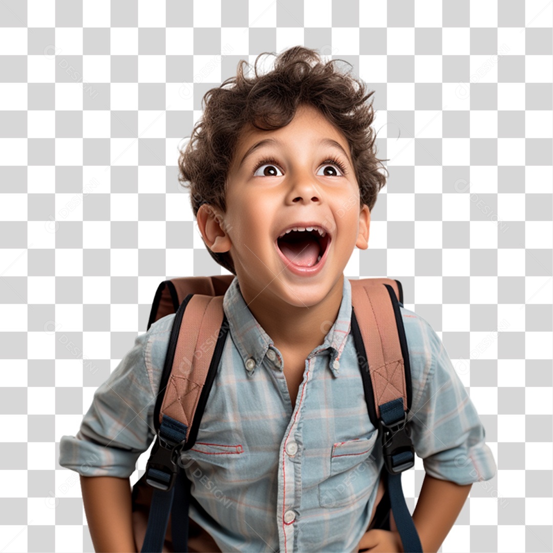 Criança com Bolsa Para Volta ás Aulas PNG Transparente