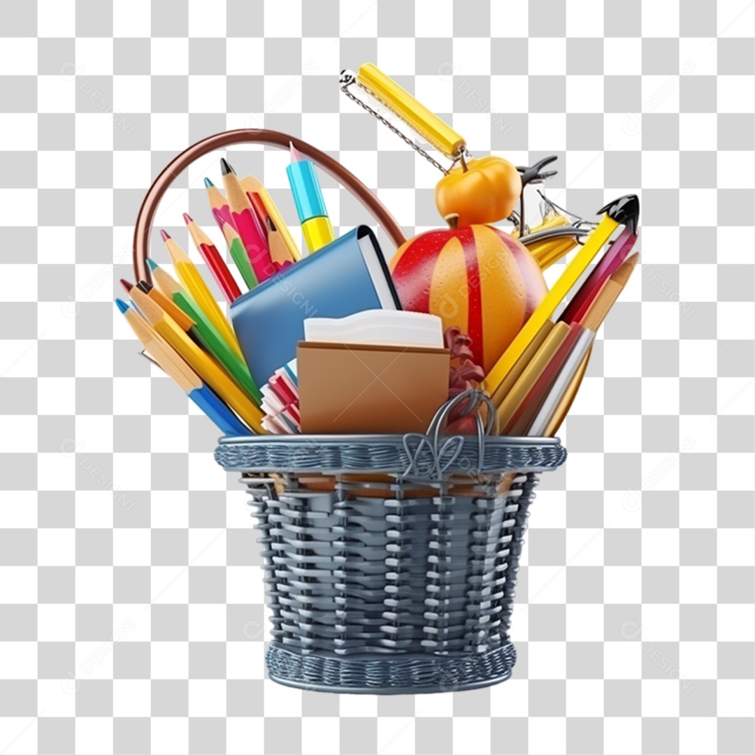 Materiais Escolares Volta ás Aulas PNG Transparente