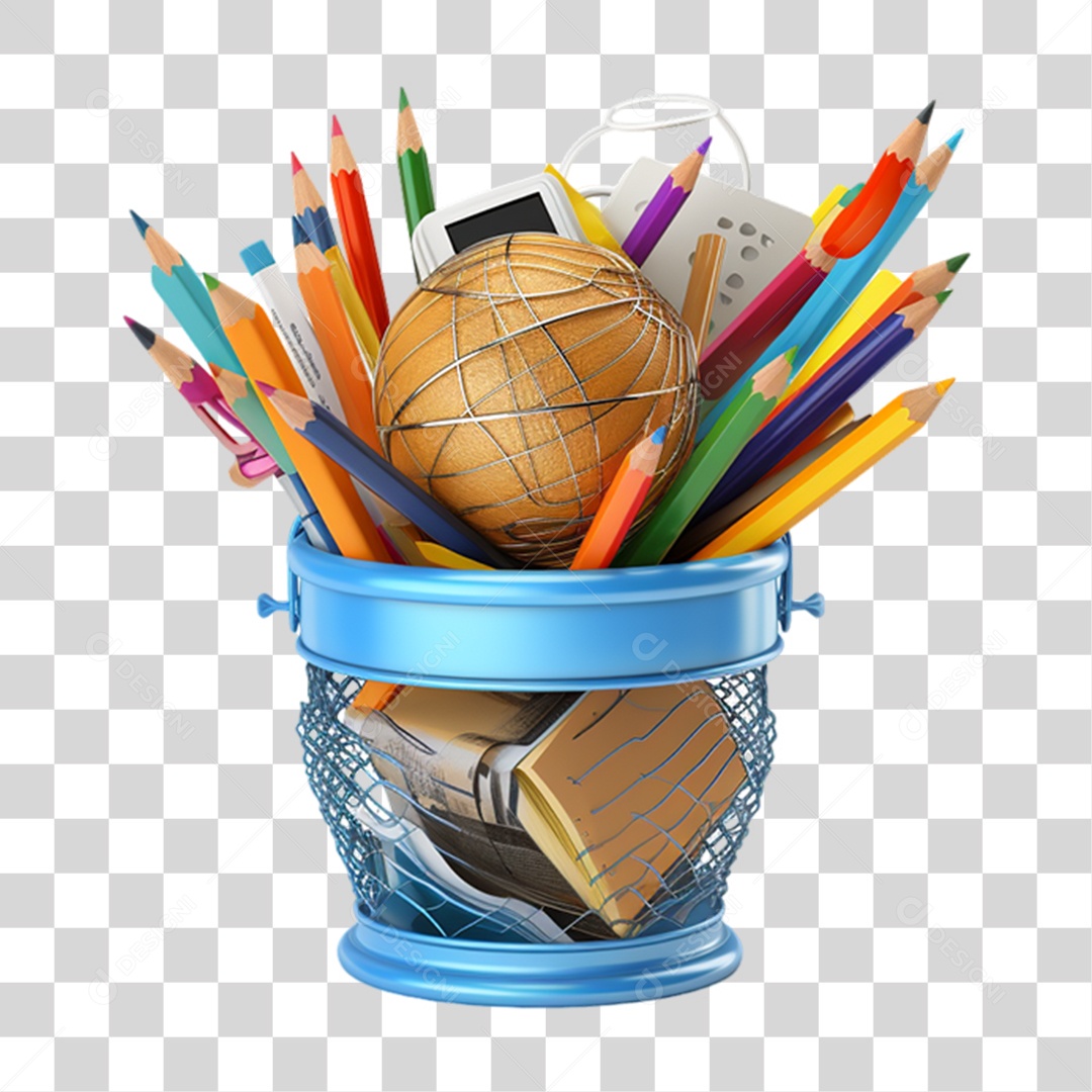 Materiais Escolares Volta ás Aulas PNG Transparente