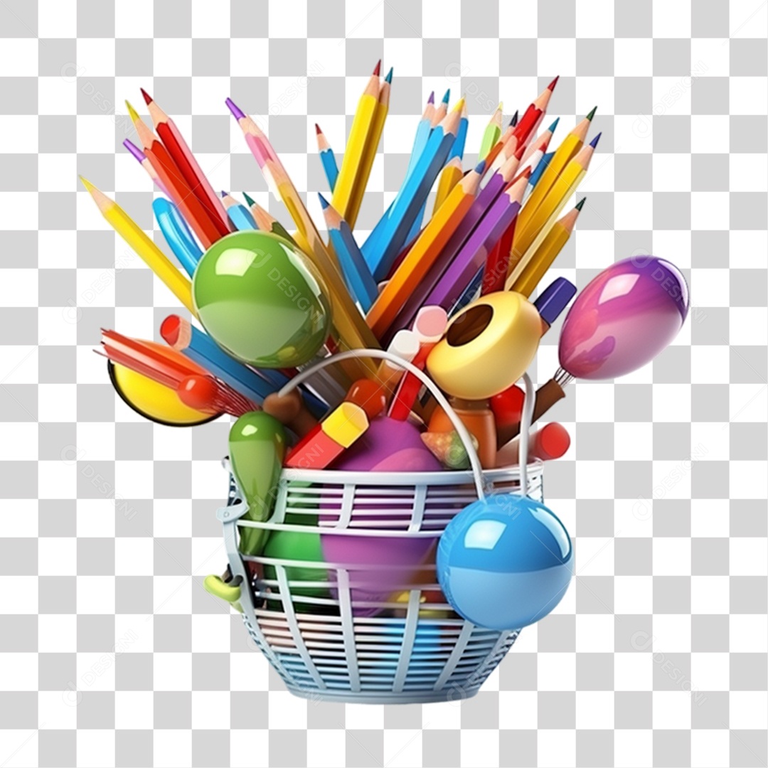 Materiais Escolares Volta ás Aulas PNG Transparente