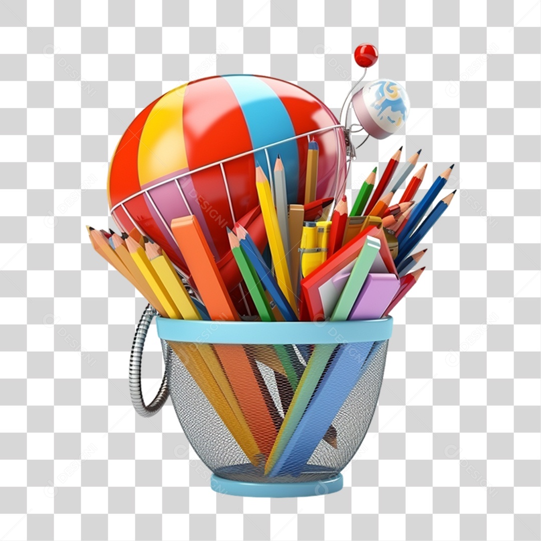 Materiais Escolares Volta ás Aulas PNG Transparente