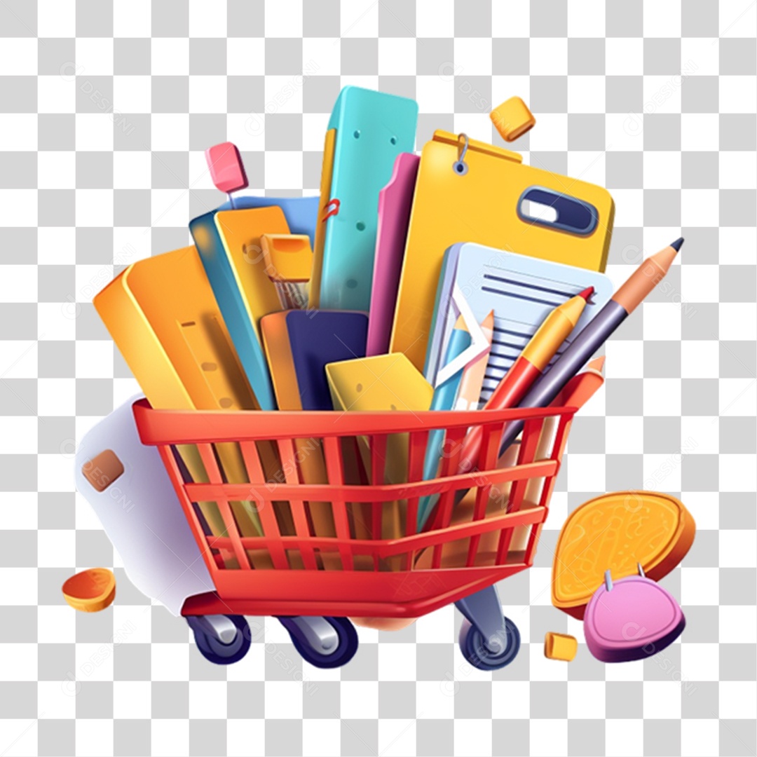 Materiais Escolares Volta ás Aulas PNG Transparente
