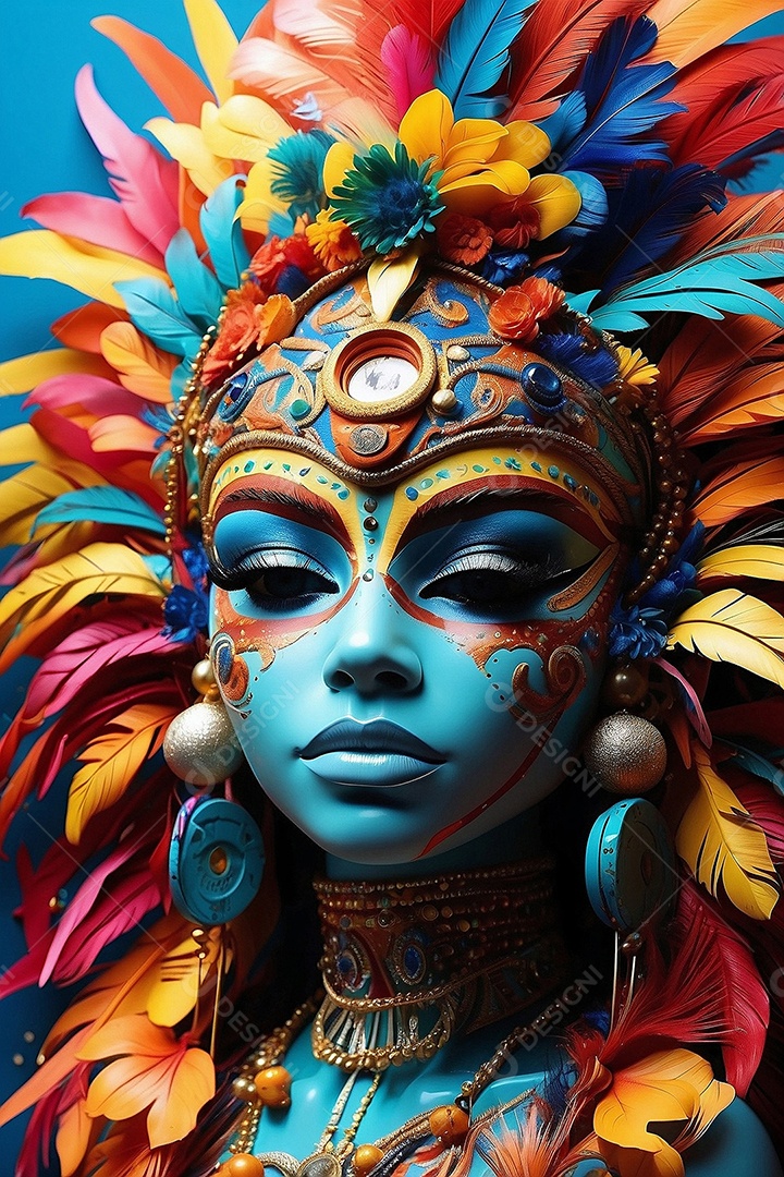 Imagem de uma mulher com fantasia de carnaval