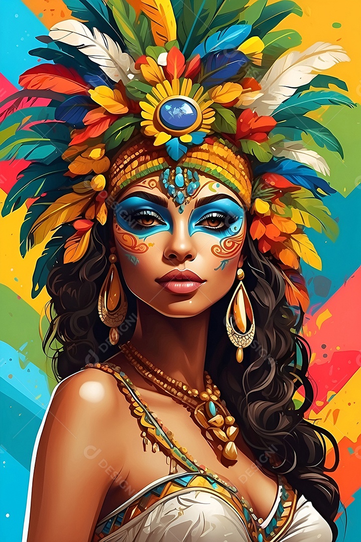 Imagem de uma mulher com fantasia de carnaval