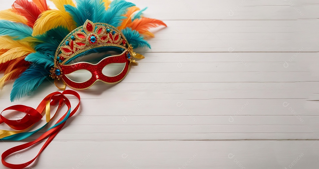 Máscara de Carnaval sobre um fundo branco