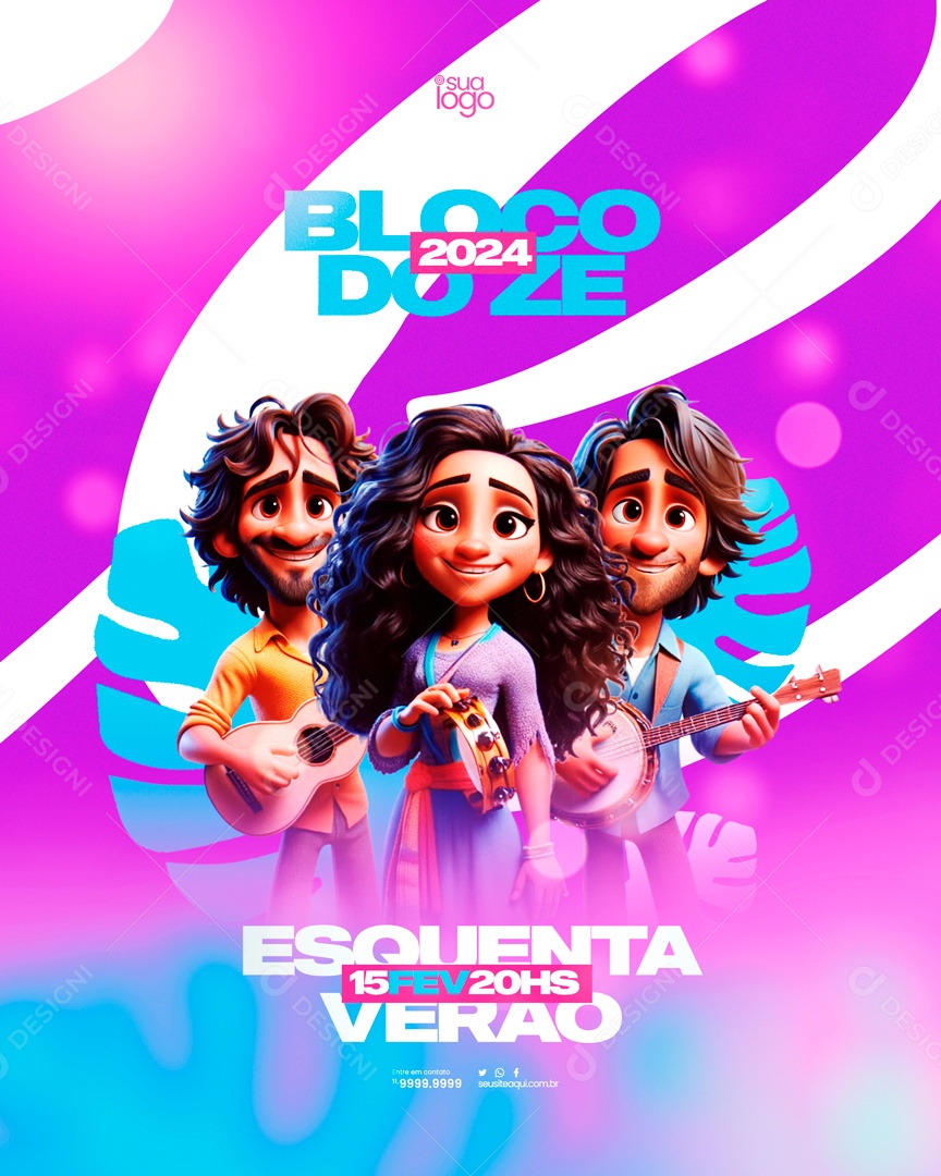 Social Media Story Blocco Do Ze Esquenta Verão PSD Editável