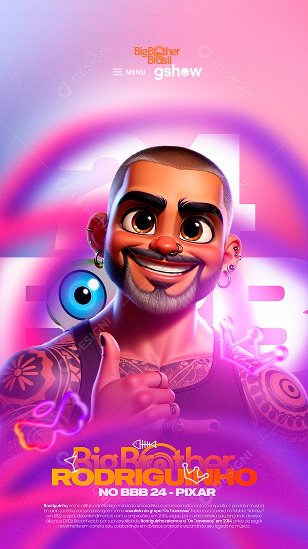 Social Media Story Big Brother Rodrigguinho BBB 24 PSD Editável