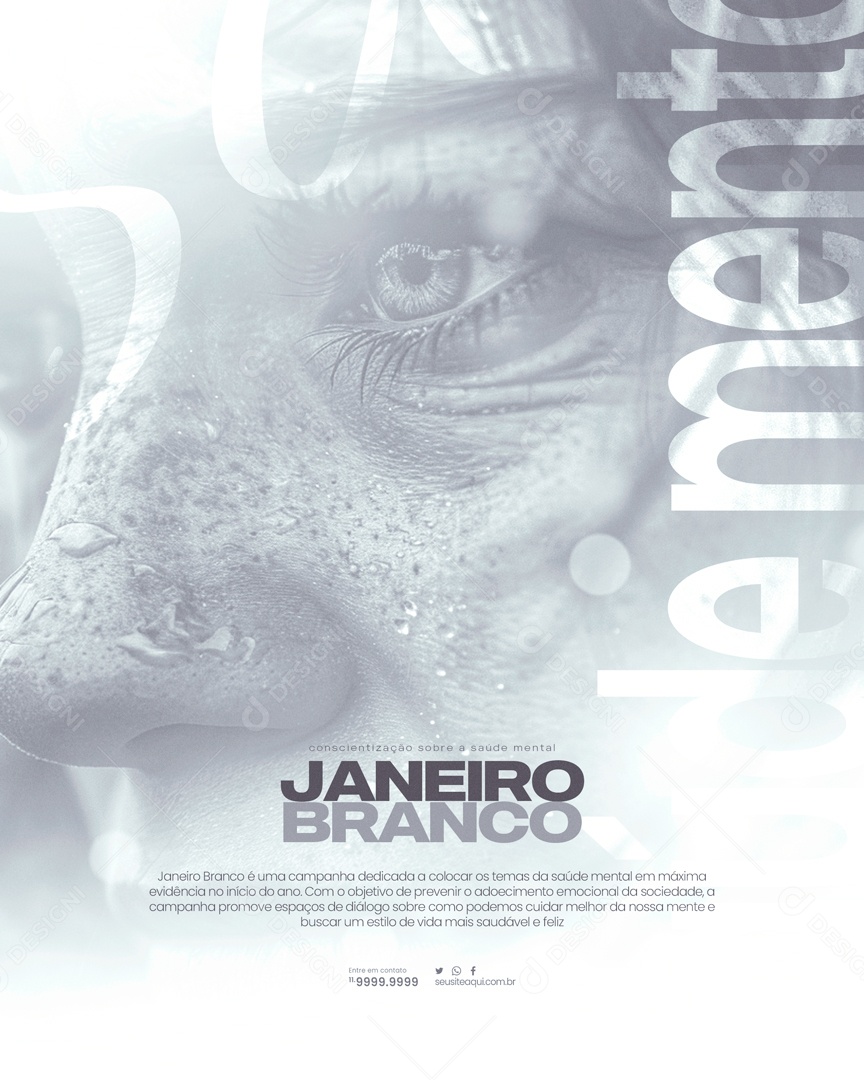 Social Media Story Janeiro Branco Saúde Mental PSD Editável