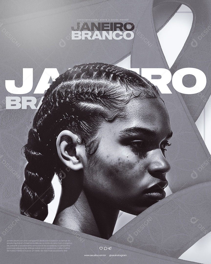 Social Media Story Saúde Mental Janeiro Branco PSD Editável