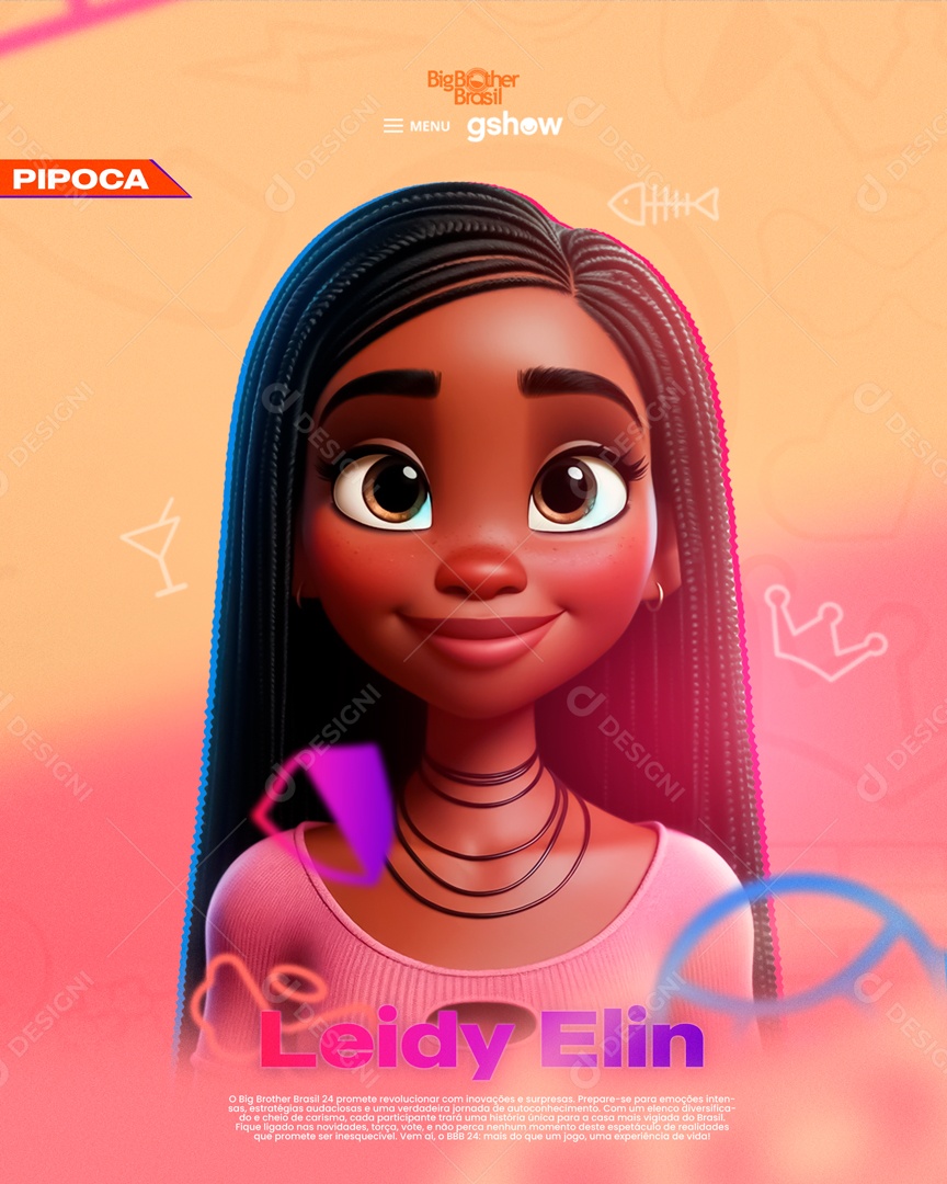Social Media Story Big Brother Brasil Leidy Elin PSD Editável