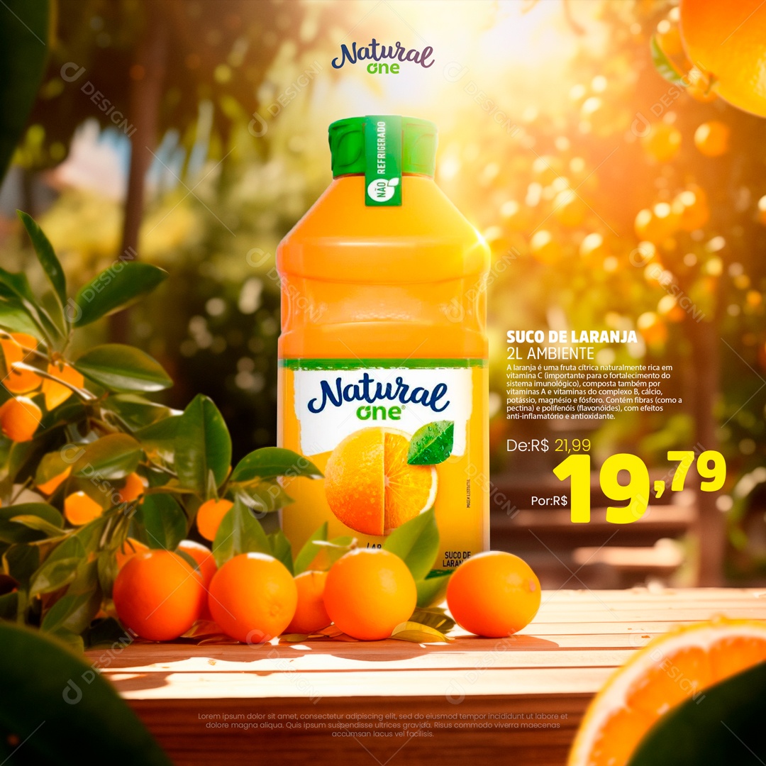 Social Media Feed Suco De Laranja PSD Editável