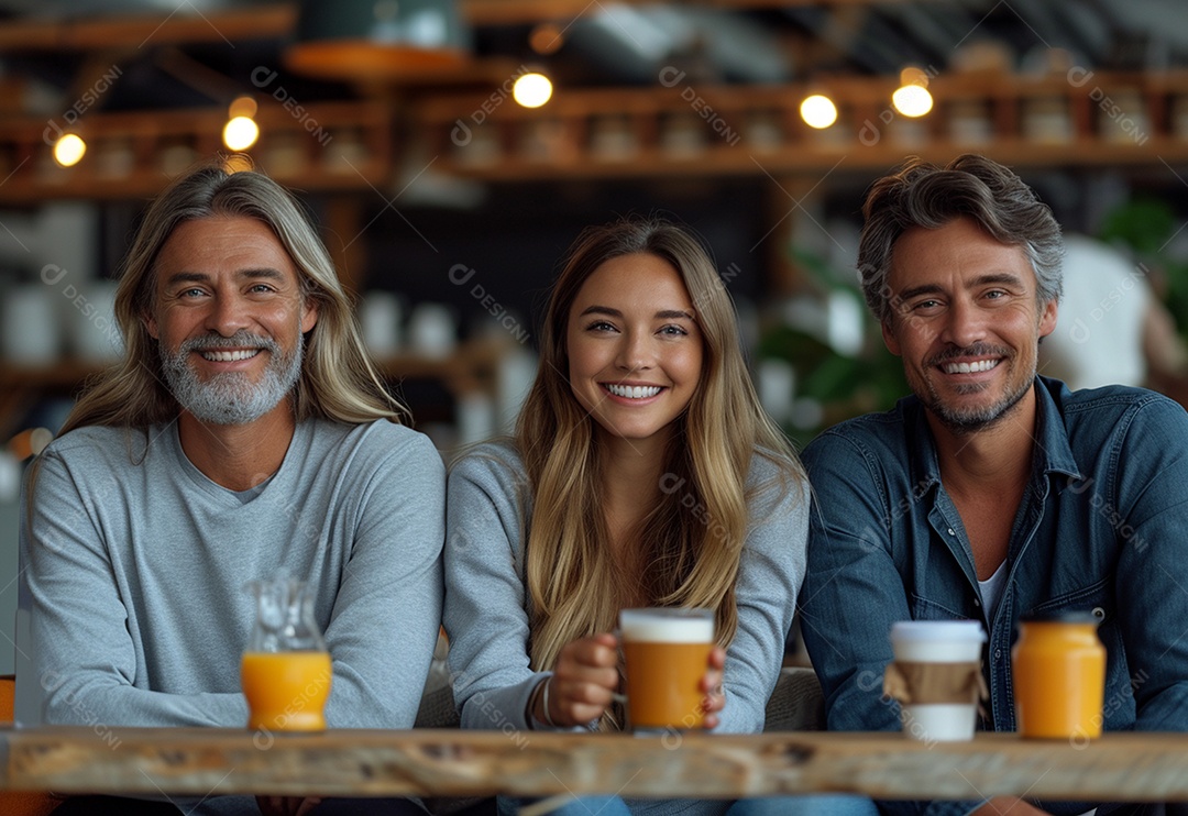 Grupo jovem e diversificado de pessoas tomando café e relaxando após o trabalho no escritório da empresa de marketing