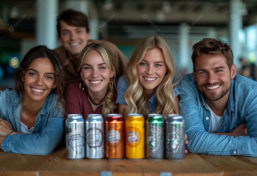 Grupo jovem e diversificado de pessoas tomando café e relaxando após o trabalho no escritório da empresa de marketing