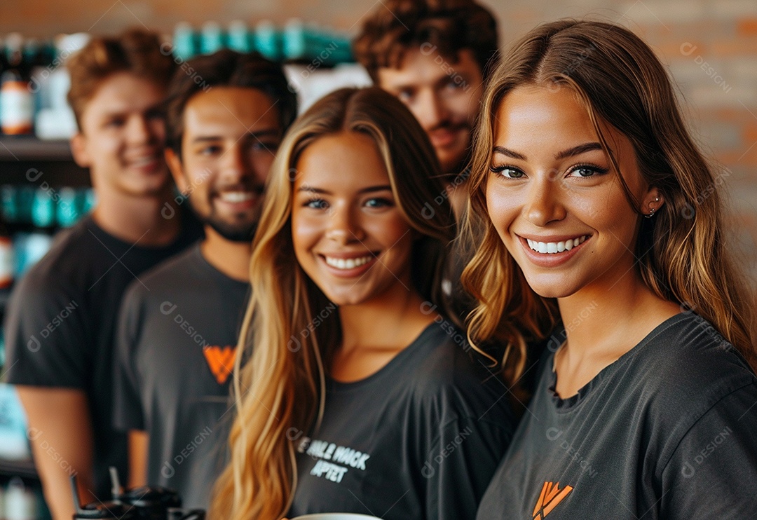 Grupo jovem e diversificado de pessoas tomando café e relaxando após o trabalho no escritório da empresa de marketing