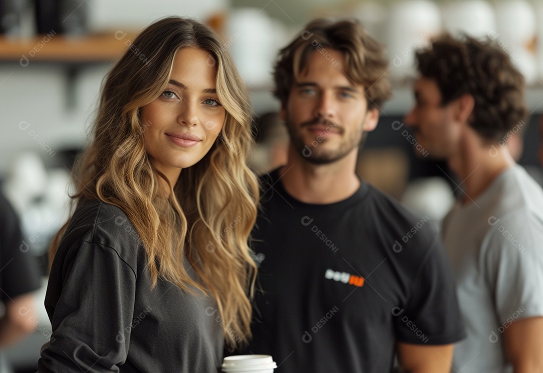 Grupo jovem e diversificado de pessoas tomando café e relaxando após o trabalho no escritório da empresa de marketing