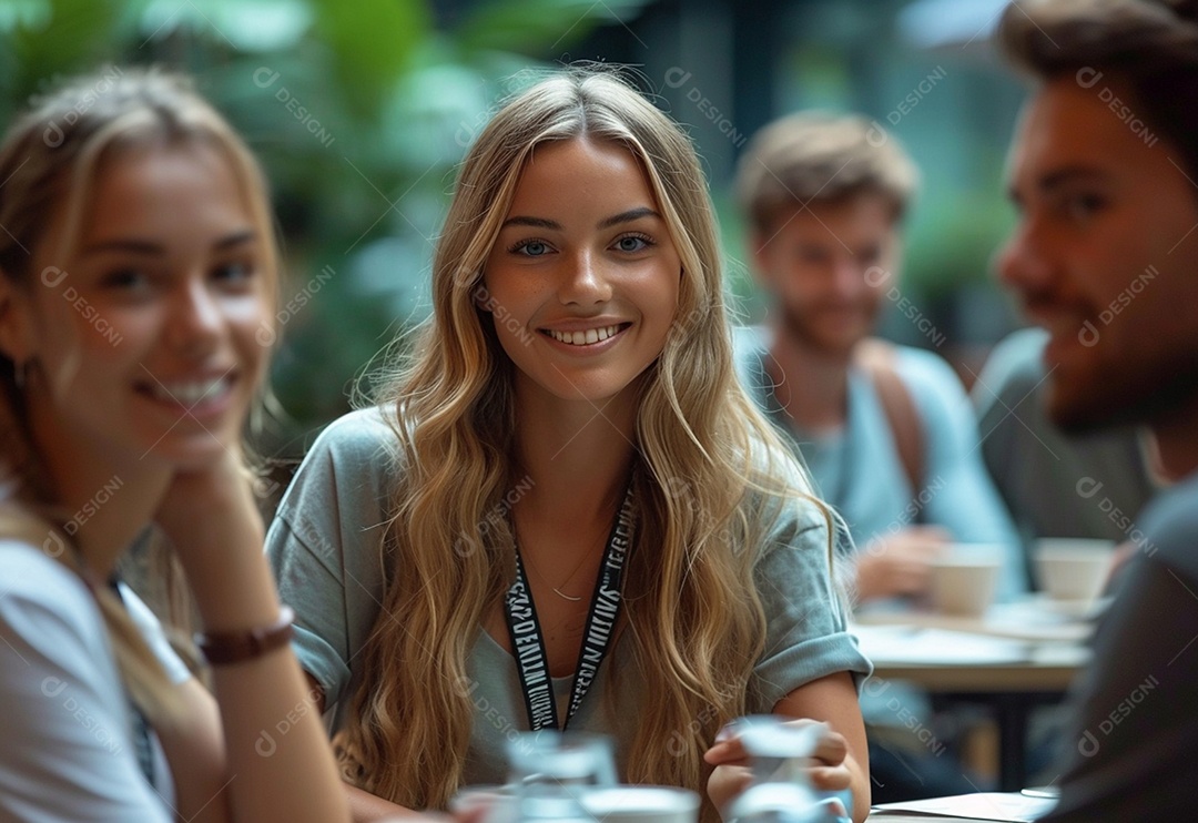 Grupo jovem e diversificado de pessoas tomando café e relaxando após o trabalho no escritório da empresa de marketing