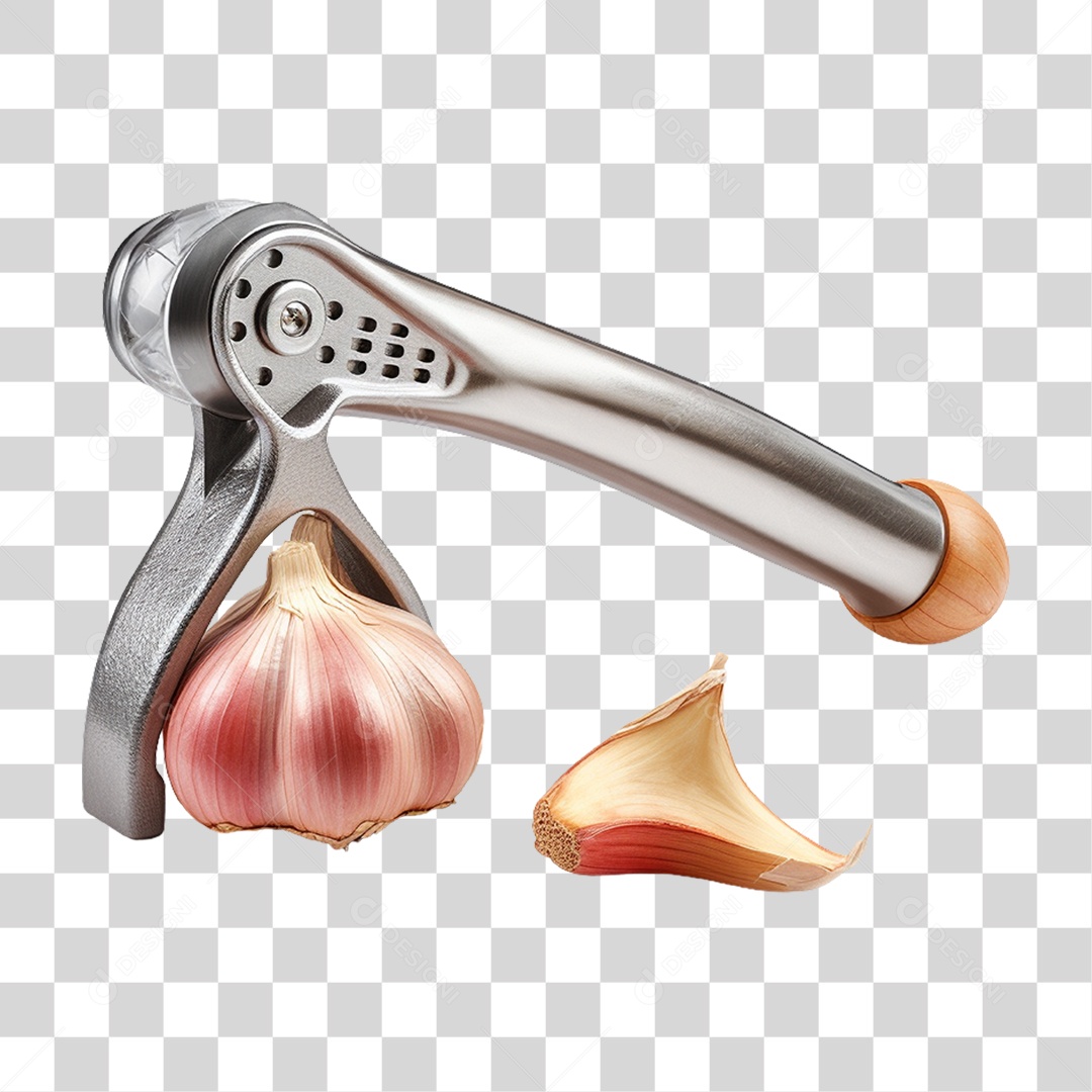 Espremedor de Alho de Metal PNG Transparente