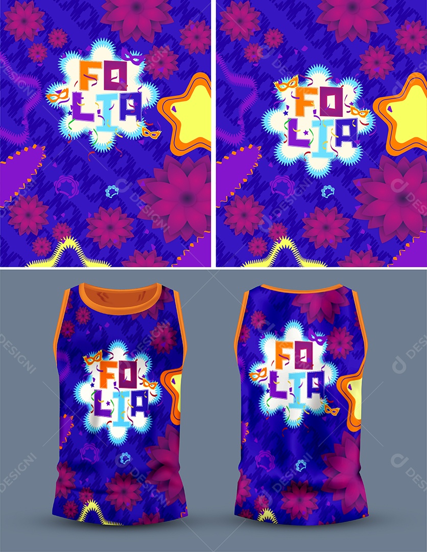 Modelo de Abadá de Carnaval Folia AI