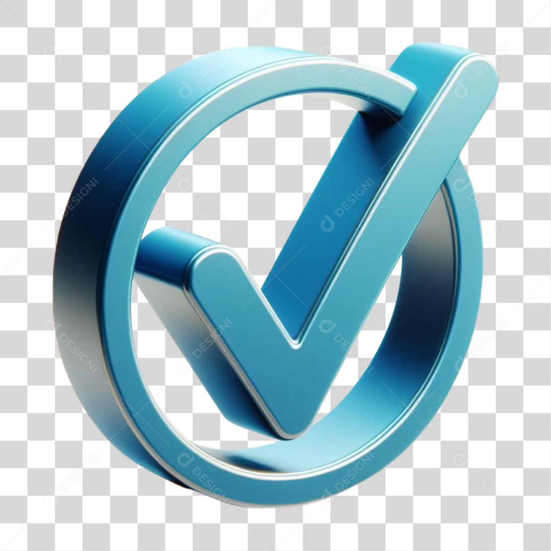 ícone Positivo Elemento 3D Azul para Composição PNG Transparente