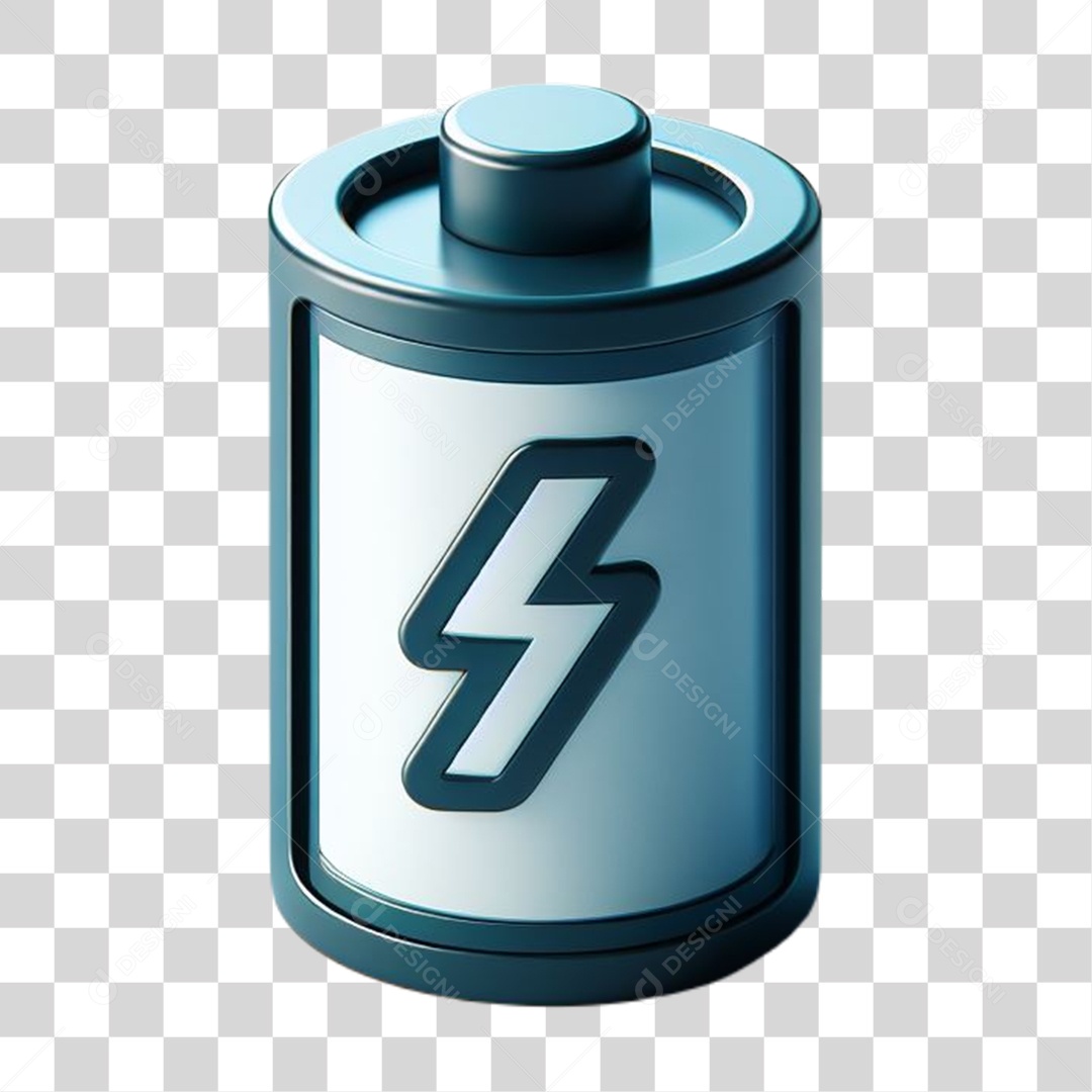 Elemento 3D Bateria para Composição PNG Transparente