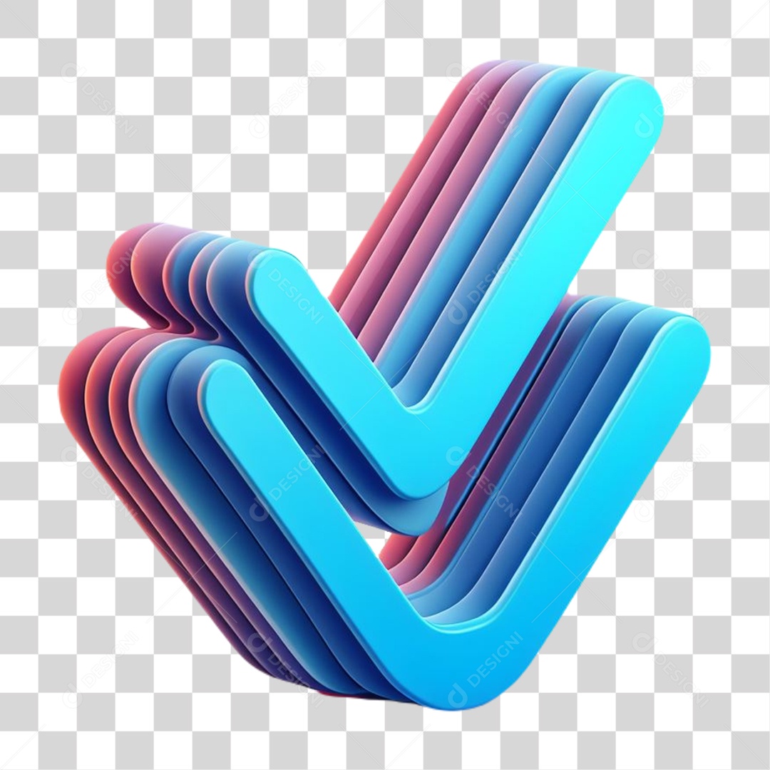 Ícones Positivo Elemento 3D Azul para Composição PNG Transparente