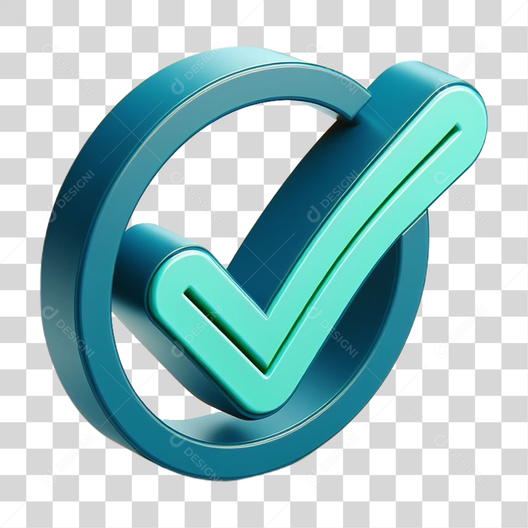 Ícone Positivo Elemento 3D Azul para Composição PNG Transparente