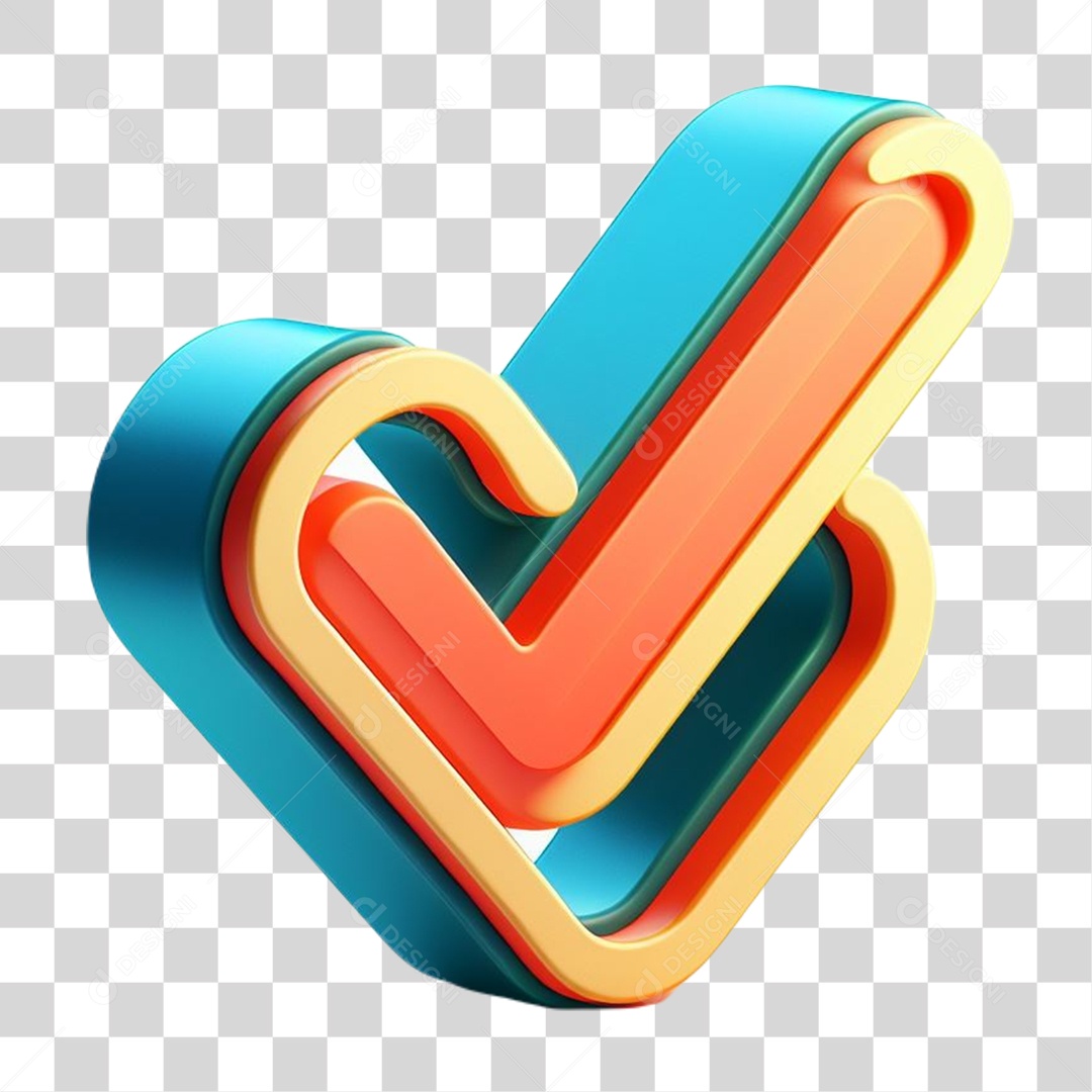 Sinal de Positivo Elemento 3D para Composição PNG Transparente