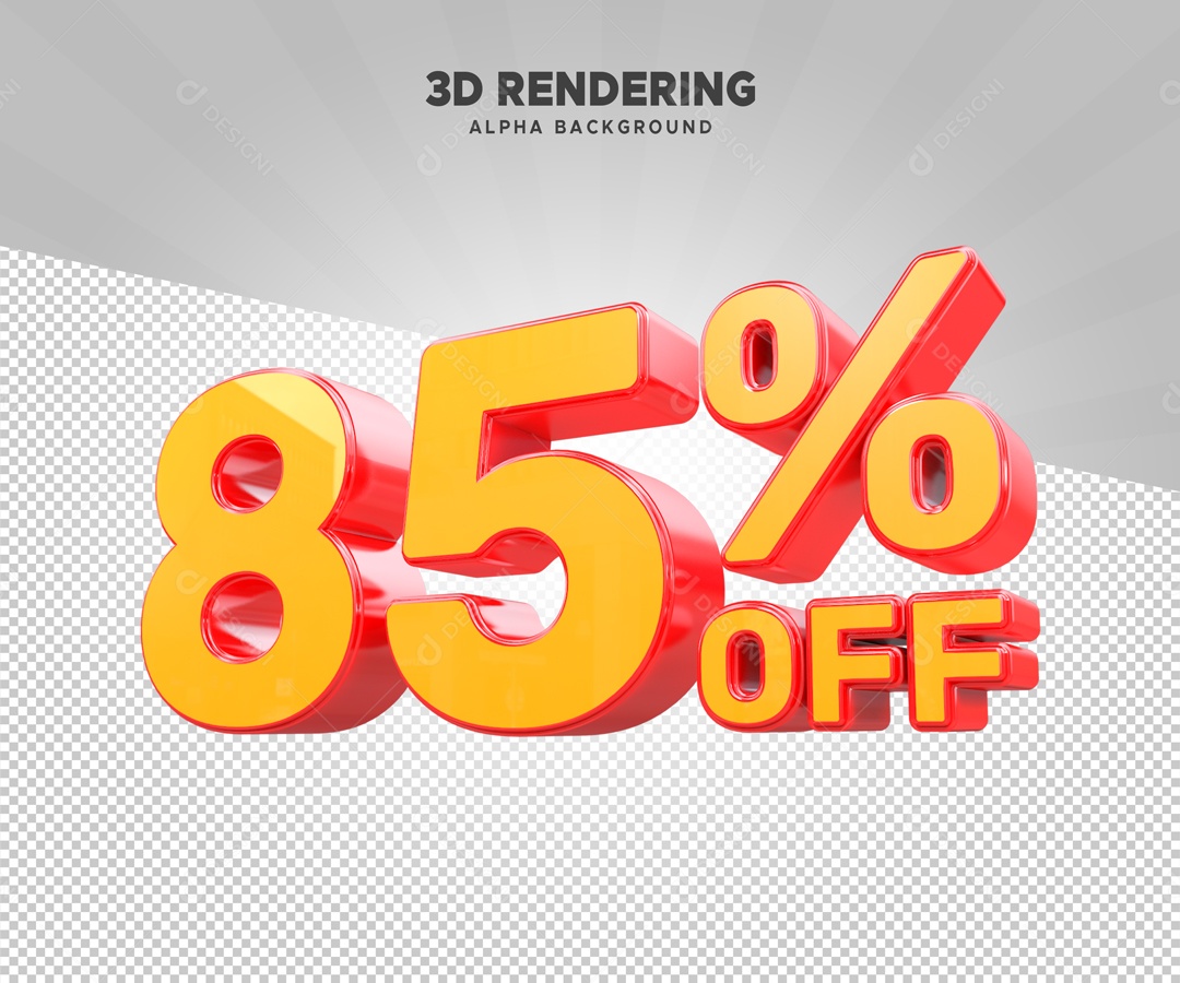 85% de Desconto no OFF Elemento 3D Laranja para Composição PSD
