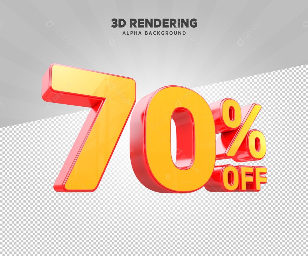 70% de Desconto no OFF Elemento 3D Laranja para Composição PSD