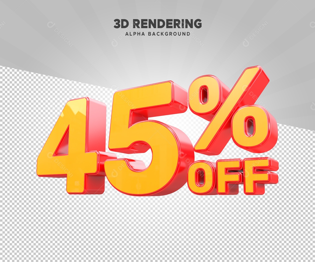 45% de Desconto no OFF Elemento 3D para Composição PSD