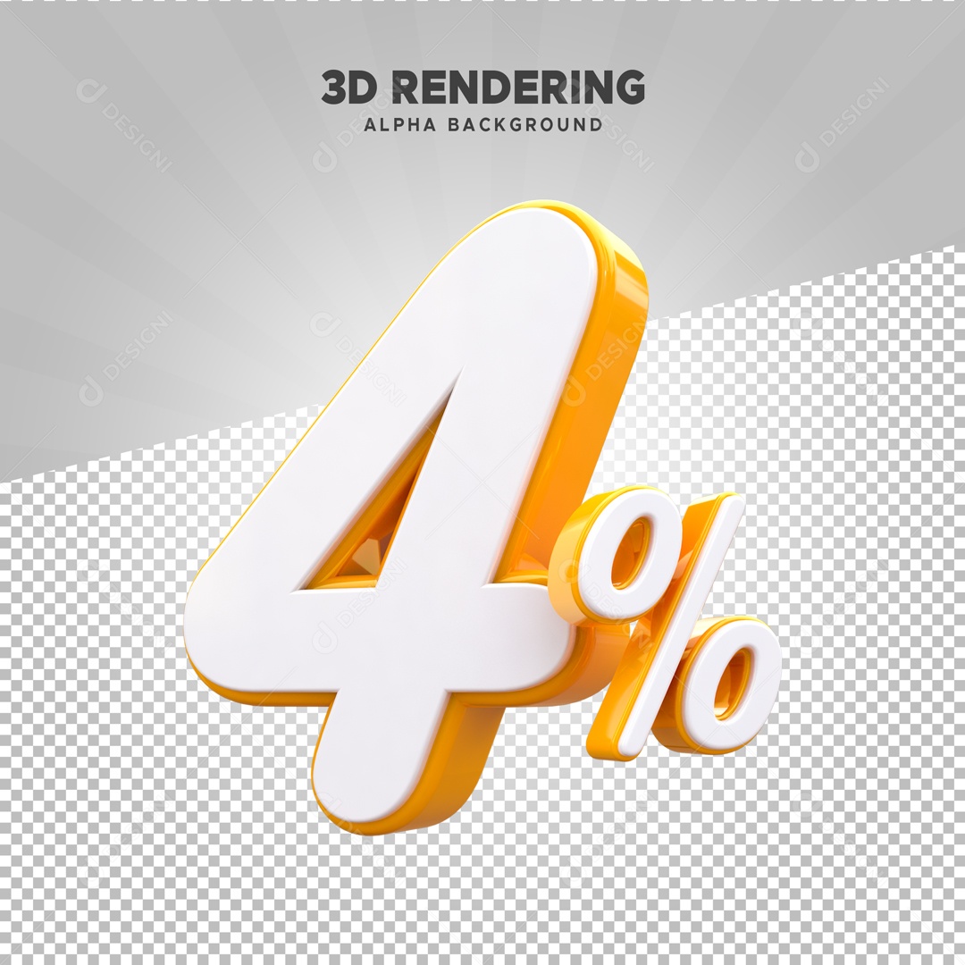 4% de Desconto Elemento 3D para Composição PSD